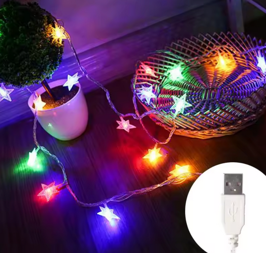 StellarGlow Fairy Star Lights™ – Warm LED Star String Lights