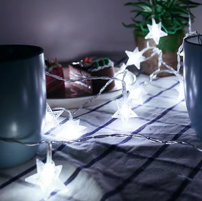 StellarGlow Fairy Star Lights™ – Warm LED Star String Lights